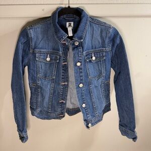 Gap Kids Jean Jacket Dark Wash Silver Buttons